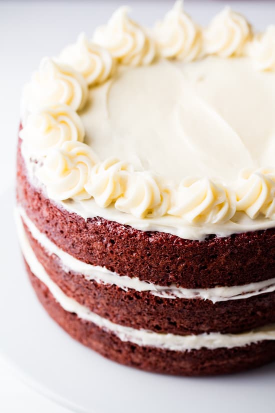 3 layer Red Velvet Cake with cream cheese frosting