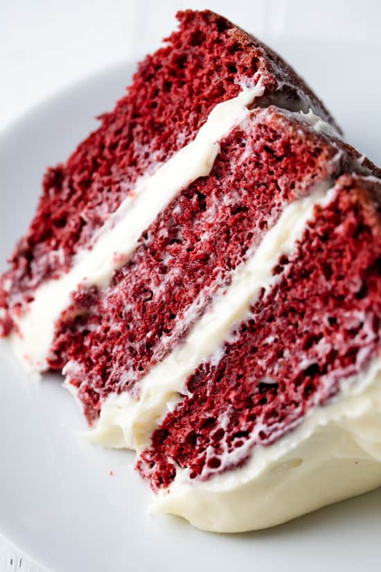 3 layer red velvet cake with cream cheese frosting